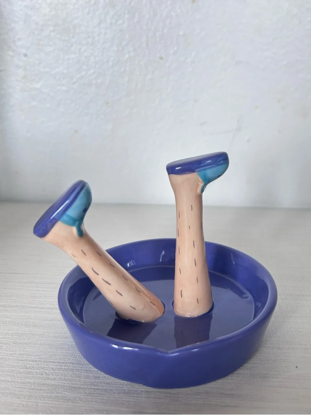 Happy Legs Weekend Mood Ceramic Jewelry Holder Trinket Dish